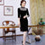 Knee Length Velvet Cheongsam Mother Dress with Sequins
