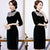 Knee Length Velvet Cheongsam Mother Dress with Sequins
