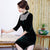 Knee Length Velvet Cheongsam Mother Dress with Sequins