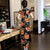 Keyhole Neck Full Length Floral Velvet Cheongsam Evening Dress