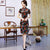 Cap Sleeve Knee Length Floral Velvet Cheongsam Mother Dress