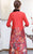 Cheongsam en velours sans manches au genou avec manteau en daim floral