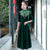 Robe de mère de style chinois traditionnel en velours à broderie florale à demi-manches