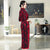 Vestido chino cheongsam tradicional de terciopelo de longitud de té con bordado floral