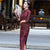 3/4 Sleeve Tea Length Floral Woolen Traditional Cheongsam Chinese Dress