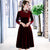 Long Sleeve Pleuche Tea Length Chinese Style Mother Dress