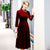 Long Sleeve Pleuche Tea Length Chinese Style Mother Dress