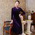 Robe de mère de style chinois à manches longues Pleuche Tea Longueur