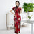 Robe chinoise traditionnelle Cheongsam en soie florale pleine longueur à col mandarin