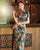 Mandarin Collar Floral Silk Full Length Traditional Cheongsam Chinese Dress