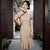 Cap Sleeve Floral Lace Full Length Mermaid Cheongsam Chinese Dress Day Dress