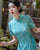 Short Sleeve Floral Silk Full Length Cheongsam Chinese Dress Tea Dress