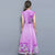 Cap Sleeve Tea Length Floral Chiffon Cheongsam Chinese Dress