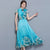 Flügelärmeln Tee-Länge Chiffon Cheongsam Chinesisches Kleid mit Blumenmuster