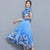 Cap Sleeve Tea Length Floral Chiffon Cheongsam Chinese Dress