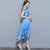 Cap Sleeve Tea Length Floral Chiffon Cheongsam Chinese Dress