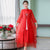 Floral Embroidery Cheongsam Han Chinese Costume 2-piece Suit