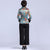 Fur Collar & Cuff Brocade Chinese Jacket with Long Pants
