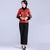 Fur Collar & Cuff Brocade Chinese Jacket with Long Pants