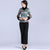 Fur Collar & Cuff Brocade Chinese Jacket with Long Pants