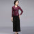 V Neck Lace Cheongsam Top with Long Pantskirt