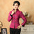 Mandarin Sleeve V Neck Chinese Style Jacket with Strap Buttons