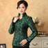 Rose Pattern V Neck Chinese Style Jacket with Butterfly Button