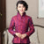 V Neck Stand Collar Fancy Cotton Chinese Style Jacket with Strap Buttons