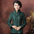 V-Ausschnitt Stehkragen Fancy Cotton Chinese Style Jacke mit Riemenknöpfen