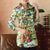 Camicia cinese in cotone con maniche a 3/4 con motivo floreale