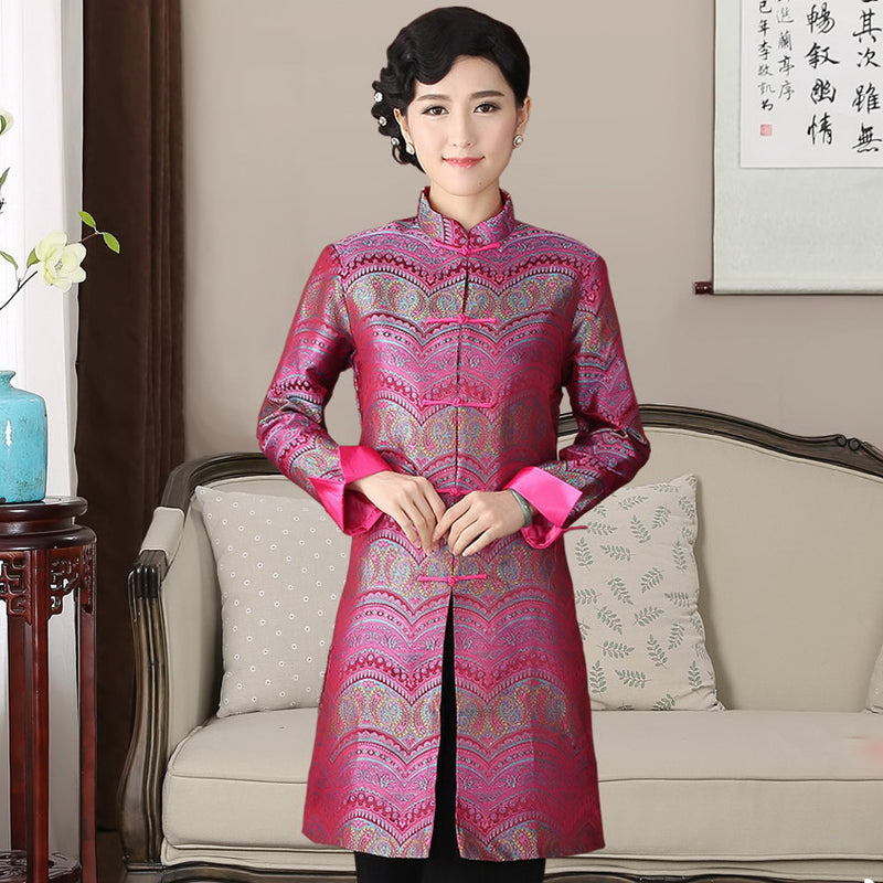 Mandarin Collar Brocade Silk Chinese Style Wind Coat – IDREAMMART