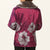 Fur Collar & Cuff Floral Embroidery Taffeta Chinese Wadded Jacket