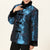 Fur Collar & Cuff Floral Embroidery Taffeta Chinese Wadded Coat