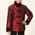 Fur Collar & Cuff Floral Embroidery Taffeta Chinese Wadded Coat