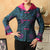 Double Collar V Neck Brocade Chinese Jacket with Strap Buttons