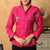 Stand Collar V Neck Brocade Silk Chinese Jacket with Butterfly Sequins