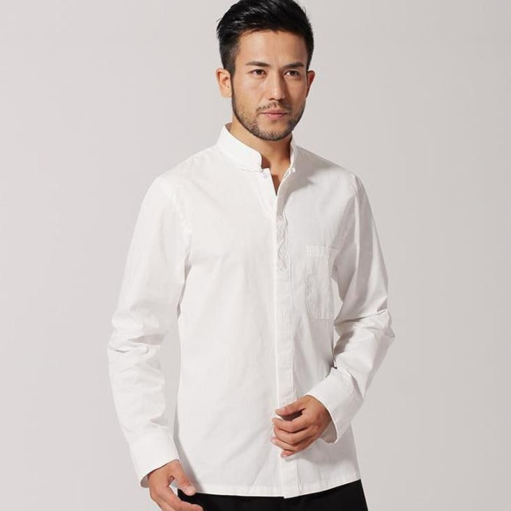 100% Cotton Long Sleeve Traditional Chinese Kung Fu Shirt Base Shirt ...