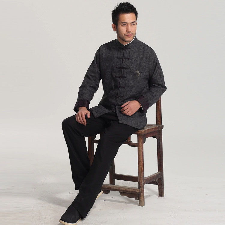 Long Sleeve Retro Woolen Chinese Style Jacket