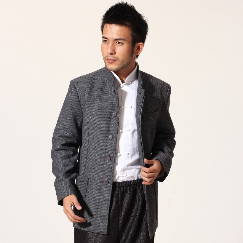 Long Sleeve Retro Wool Blend Chinese Style Jacket – IDREAMMART