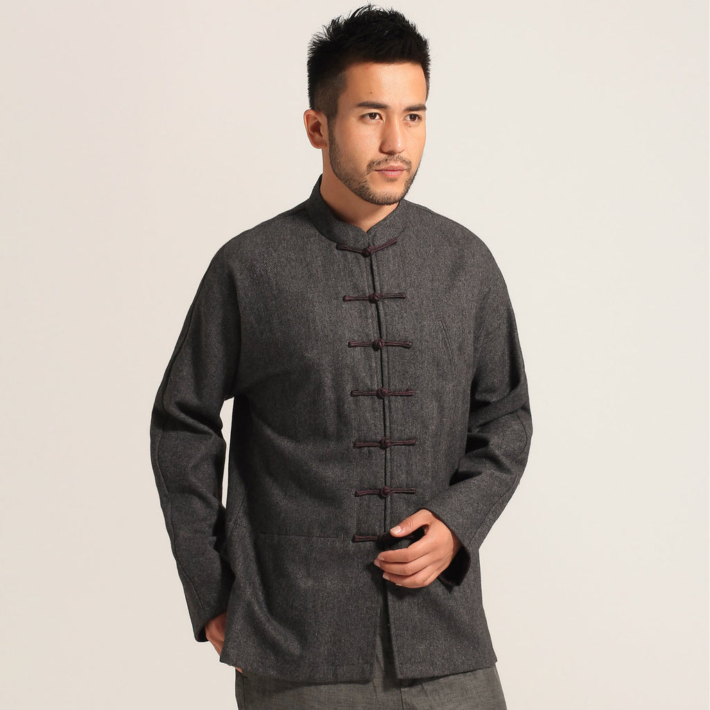 Mandarin Collar Traditional Woolen Chinese Jacket – IDREAMMART