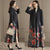 Long Sleeve Tea Length Floral Suede Chinese Wind Coat