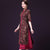 Vestido de cuello redondo con abrigo cheongsam Traje de 2 piezas