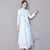 Key Hole Neck Long Sleeve Cheongsam Top A-line Casual Dress
