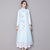 Key Hole Neck Long Sleeve Cheongsam Top A-line Casual Dress