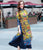 Mandarin Collar 3/4 Sleeve Cheongsam Top Tea Length Ao Dai Dress