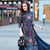 Mandarin Collar 3/4 Sleeve Cheongsam Top Tea Length Ao Dai Dress