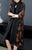 Abrigo de viento floral hasta la rodilla y traje tradicional cheongsam de dos piezas