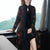 Knee Length Floral Wind Coat & Traditional Cheongsam Two Piece Suit