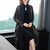 Knee Length Floral Wind Coat & Traditional Cheongsam Two Piece Suit