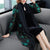 Knee Length Floral Wind Coat & Traditional Cheongsam Two Piece Suit